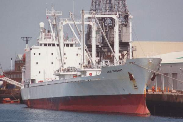 Photograph of the vessel  Azur Merchant pictured in Southampton on 25th June 1993