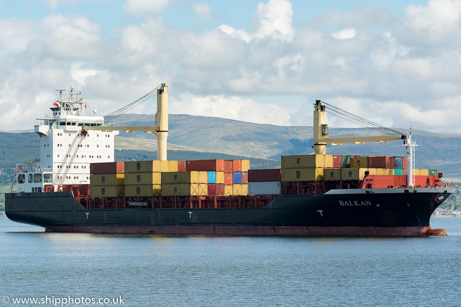 Photograph of the vessel  Balkan pictured arriving at Greenock Ocean Terminal on 22nd May 2016