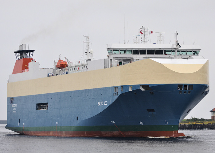 Photograph of the vessel  Baltic Ace pictured arriving in the River Tyne on 25th August 2012