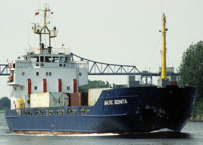 Baltic Bonita pictured passing through Rendsburg on 8th June 1997