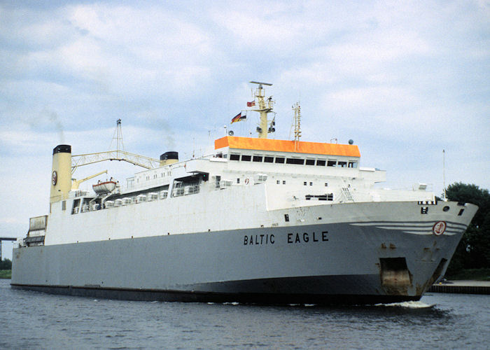 Baltic Eagle pictured passing through Rendsburg on 8th June 1997