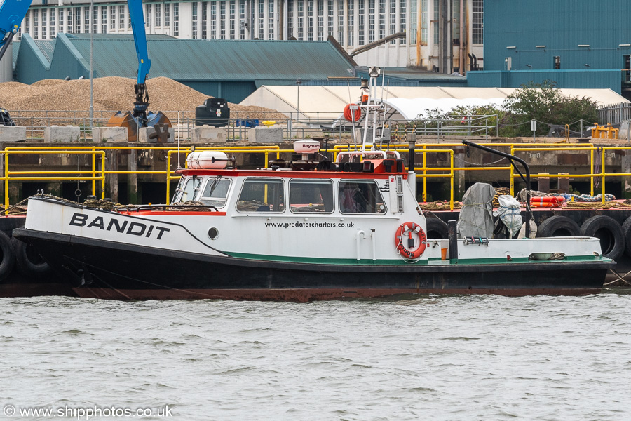 Photograph of the vessel  Bandit pictured at Silvertown on 20th July 2025