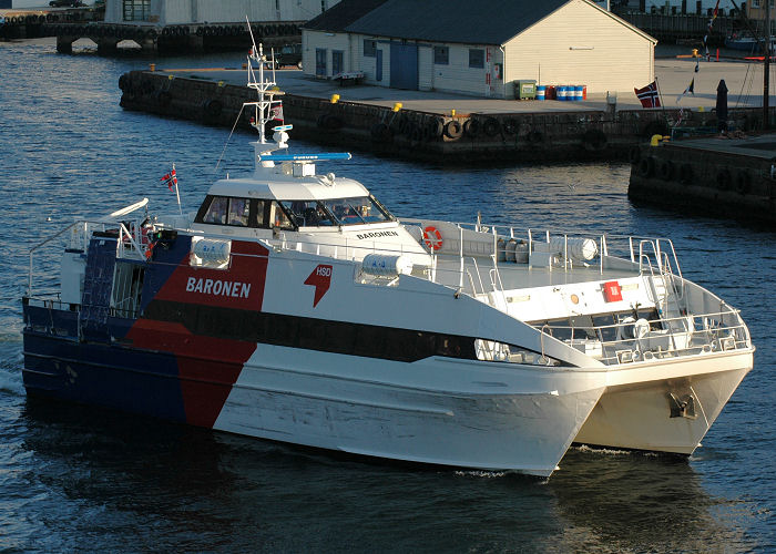 Baronen pictured departing Bergen on 12th May 2005