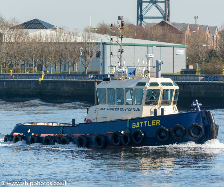Photograph of the vessel  Battler pictured approaching Victoria Harbour, Greenock on 26th March 2017