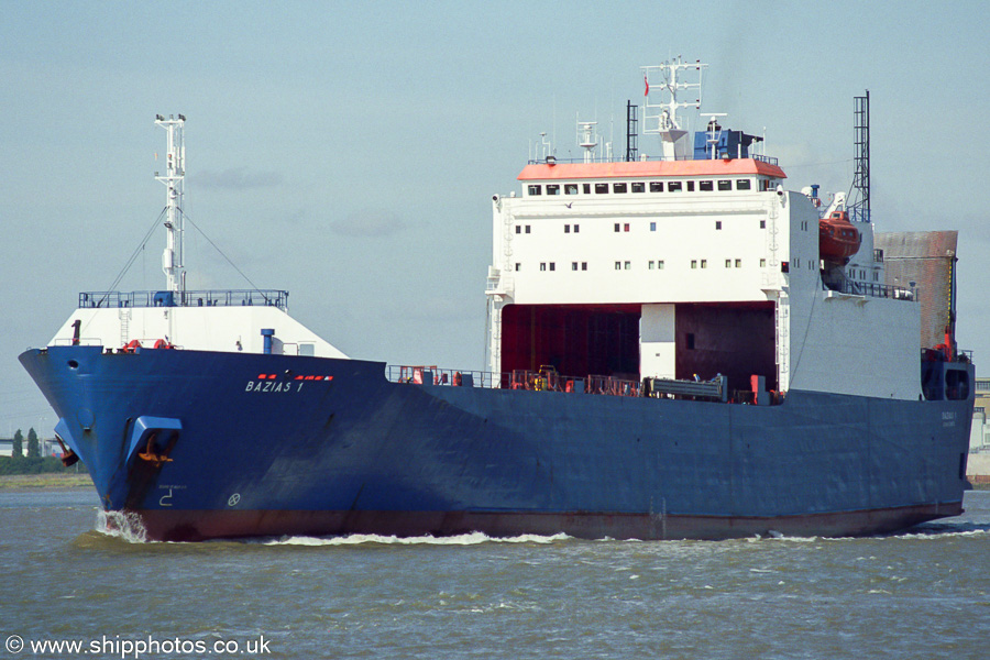 Photograph of the vessel  Bazias 1 pictured departing Dartford on 1st September 2001