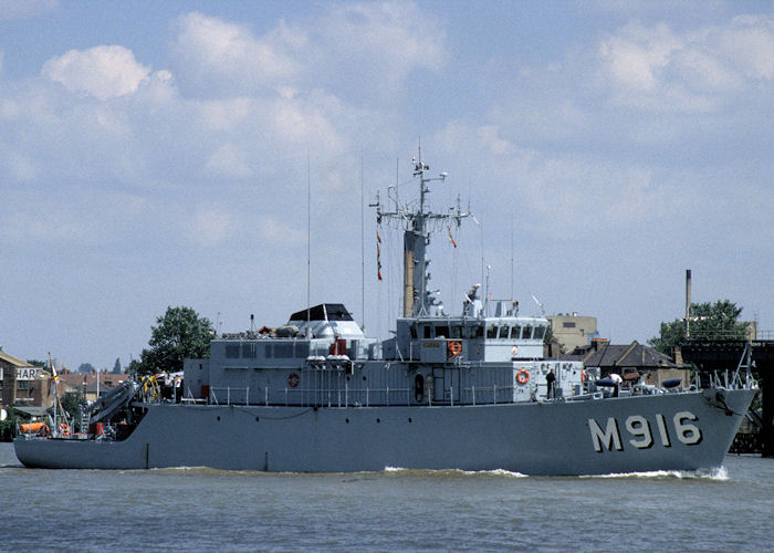 Photograph of the vessel BNS Bellis pictured passing Greenwich on 19th July 1997