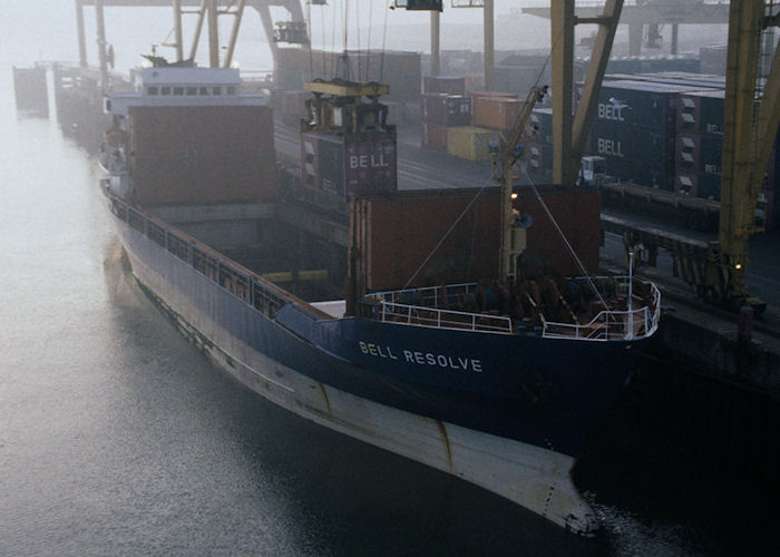 Photograph of the vessel  Bell Resolve pictured at Parkeston Quay, Harwich on 28th September 1992