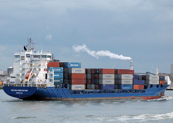 Photograph of the vessel  Beluga Meditation pictured passing Vlaardingen on 20th June 2010