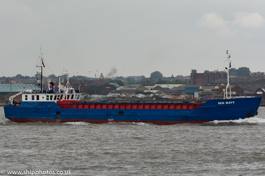 Photograph of the vessel  Ben Maye pictured passing Seacombe on 31st August 2015