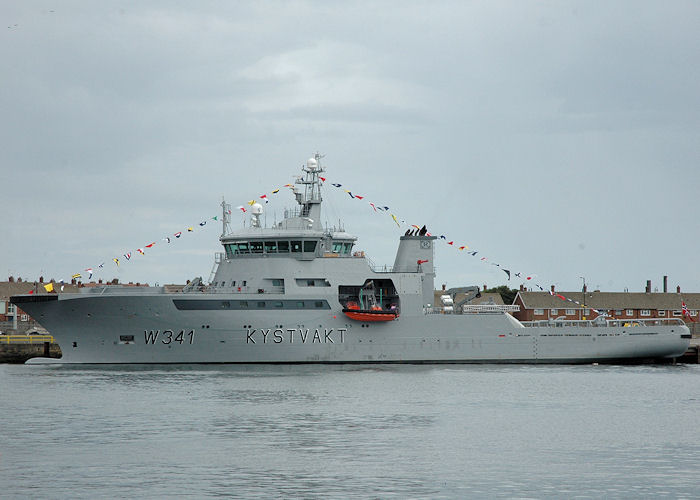 Photograph of the vessel KV Bergen pictured at the Tall Ship Races, Hartlepool on 7th August 2010