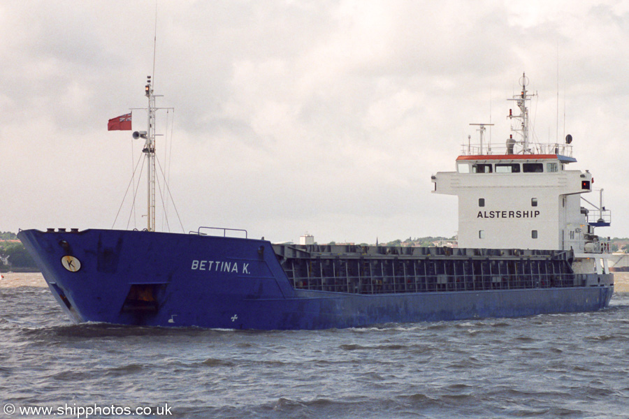 Photograph of the vessel  Bettina K pictured approaching Garston on 19th June 2004