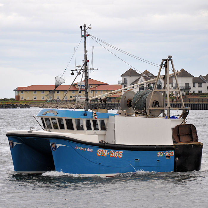 Photograph of the vessel fv Beverly Ann pictured arriving at the Fish Quay, North Shields on 21st August 2013