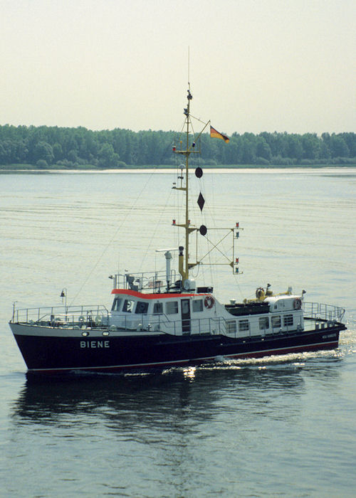 Photograph of the vessel rv Biene pictured on the River Elbe on 5th June 1997