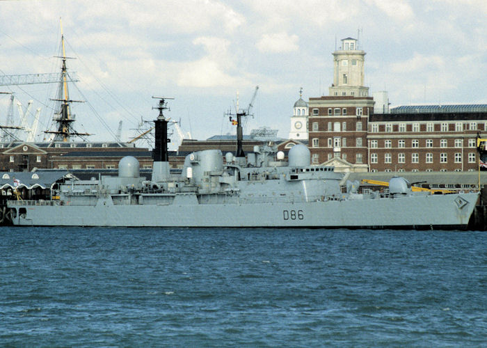 HMS Birmingham pictured in Portsmouth Naval Base on 13th October 1997