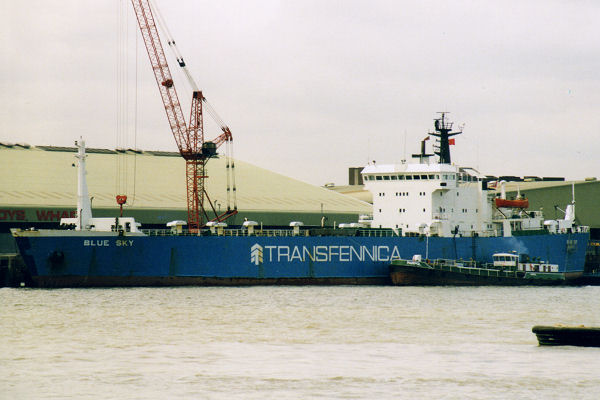 Photograph of the vessel  Blue Sky pictured at Convoy's Wharf, Deptford on 17th April 1997