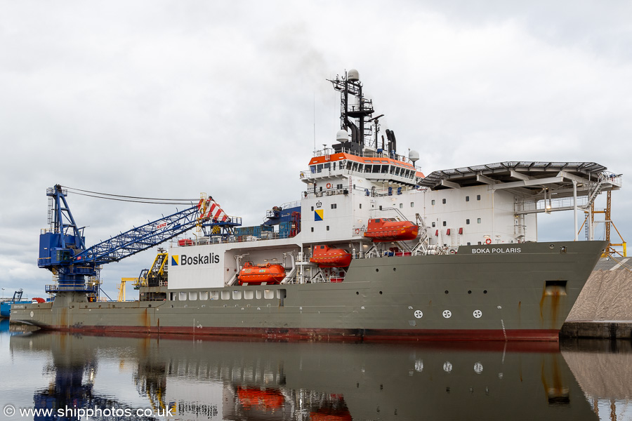 Photograph of the vessel  Boka Polaris pictured in Outer Harbour, Leith on 16th March 2025