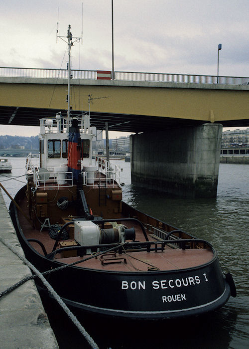 Photograph of the vessel  Bon Secours I pictured at Rouen on 5th March 1994