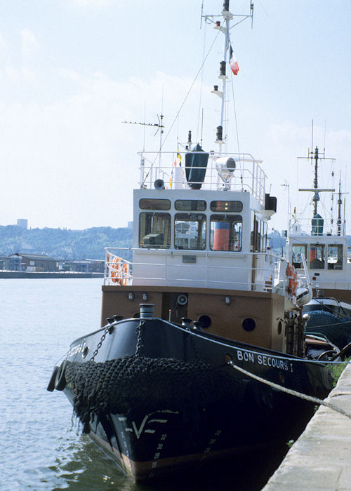 Photograph of the vessel  Bon Secours I pictured at Rouen on 16th August 1997