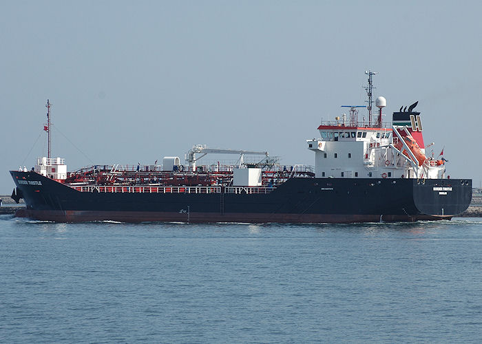 Photograph of the vessel  Border Thistle pictured departing the River Tyne on 6th May 2008