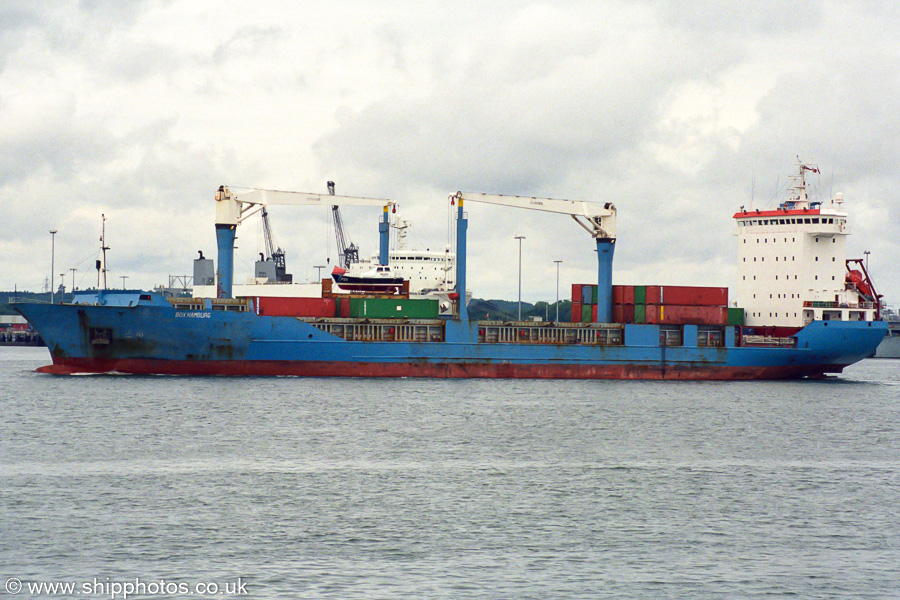 Photograph of the vessel  Box Hamburg pictured departing Southampton on 13th June 2002