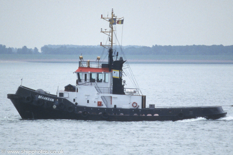 Photograph of the vessel  Braakman pictured on the Westerschelde passing Vlissingen on 19th June 2002