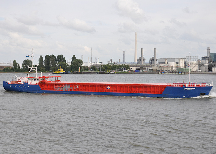 Photograph of the vessel  Bravery pictured passing Vlaardingen on 23rd June 2012