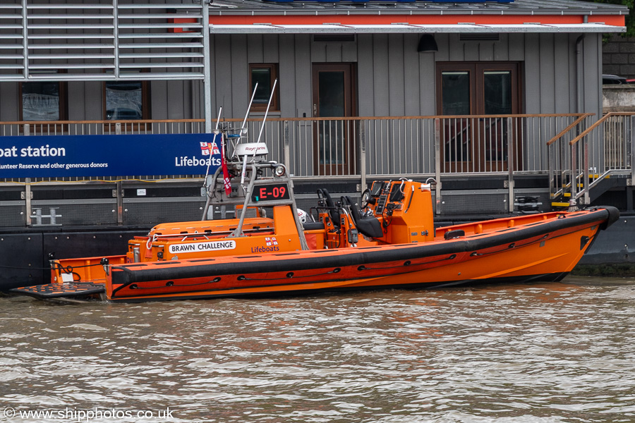 Photograph of the vessel RNLB Brawn Challenge pictured at Tower Lifeboat Station on 20th July 2025