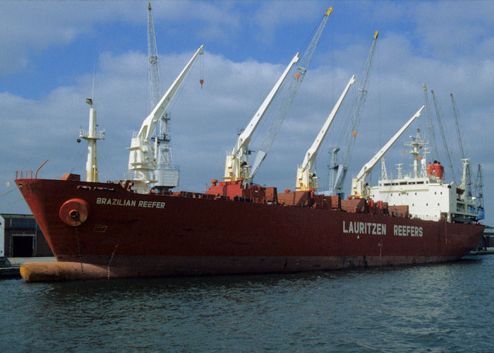  Brazilian Reefer pictured in Antwerp on 19th April 1997