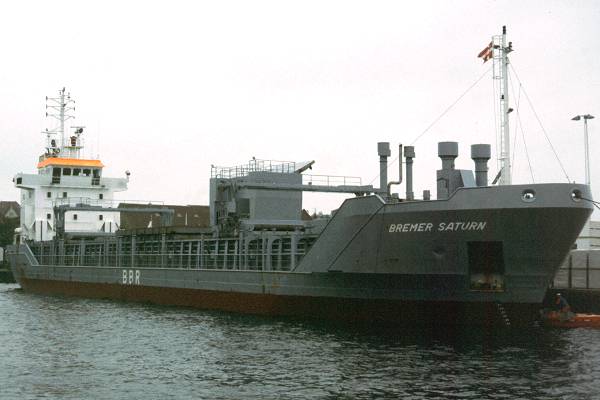 Photograph of the vessel  Bremer Saturn pictured in Aabenraa on 28th May 1998