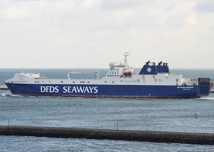 Photograph of the vessel  Britannia Seaways pictured departing Rotterdam on 22nd June 2012