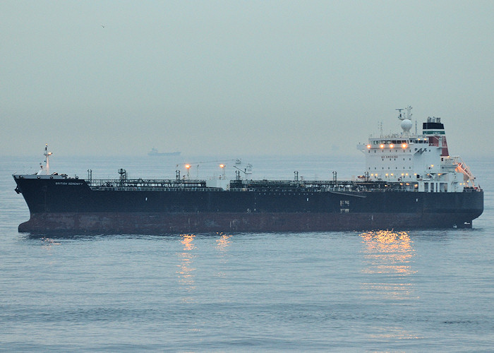 Photograph of the vessel  British Serenity pictured at anchor off Rotterdam on 26th June 2012