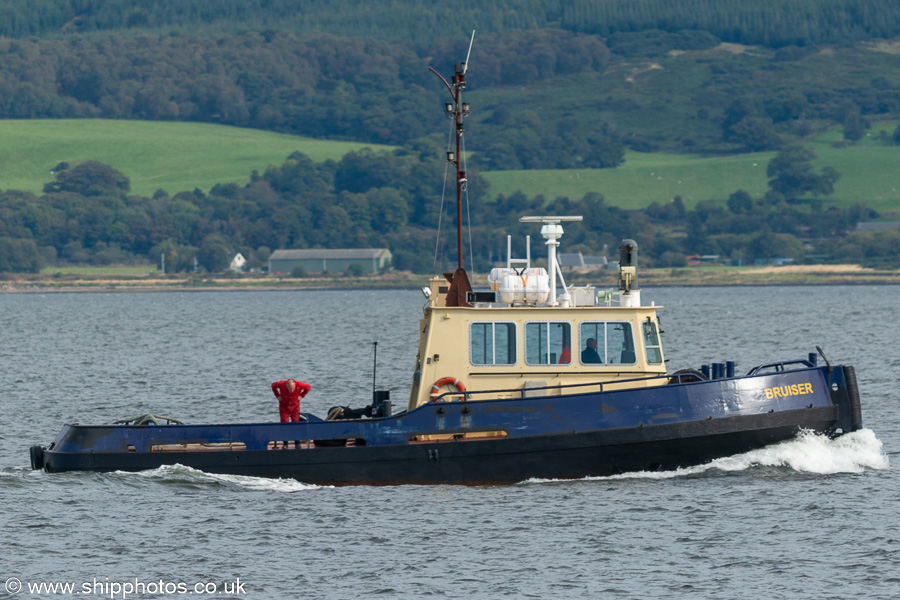Photograph of the vessel  Bruiser pictured passing Greenock on 28th September 2022