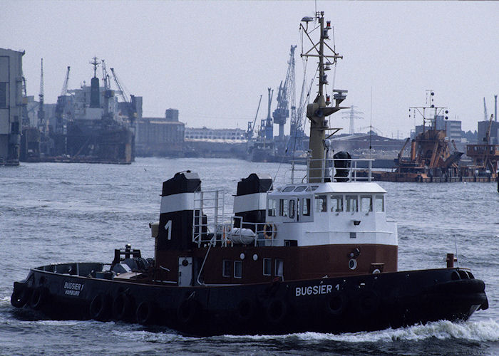 Photograph of the vessel  Bugsier 1 pictured in Hamburg on 21st August 1995