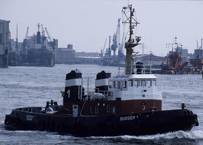 Photograph of the vessel  Bugsier 1 pictured in Hamburg on 21st August 1995