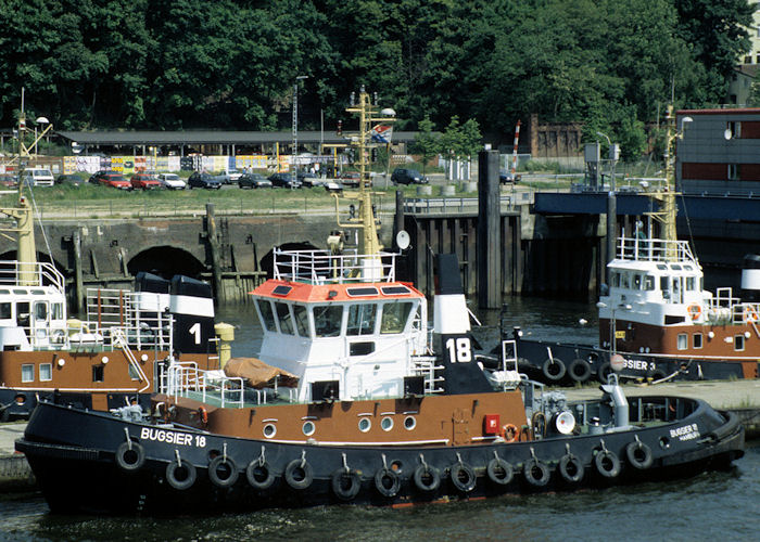 Photograph of the vessel  Bugsier 18 pictured at Hamburg on 5th June 1997