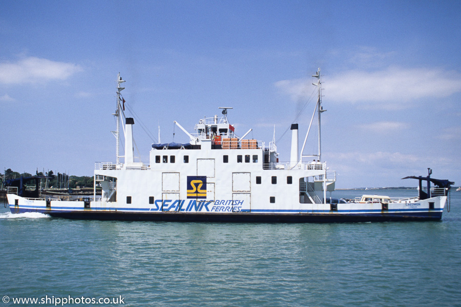 Photograph of the vessel  Caedmon pictured departing Yarmouth, IOW on 31st May 1989