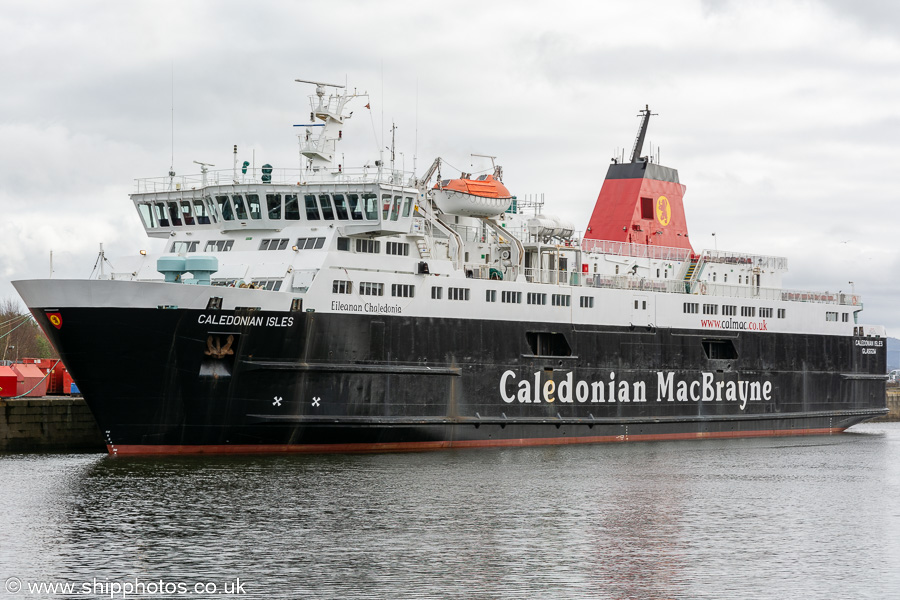 Photograph of the vessel  Caledonian Isles pictured in James Watt Dock, Greenock on 23rd March 2023