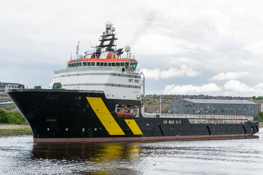 Photograph of the vessel  Caledonian Vanguard pictured departing Aberdeen on 27th May 2019