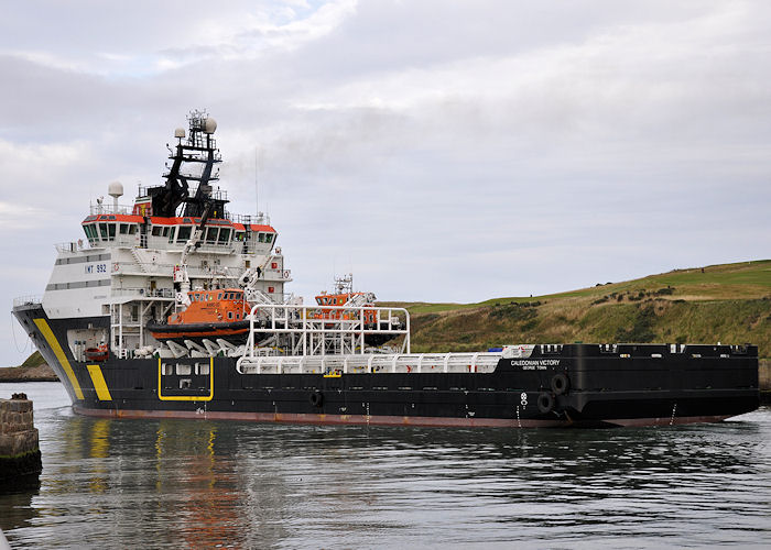 Photograph of the vessel  Caledonian Victory pictured departing Aberdeen on 13th September 2013