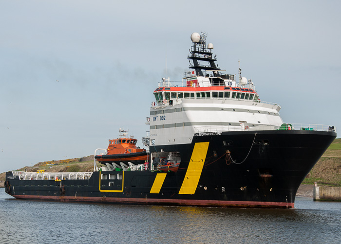 Photograph of the vessel  Caledonian Victory pictured arriving at Aberdeen on 3rd May 2014