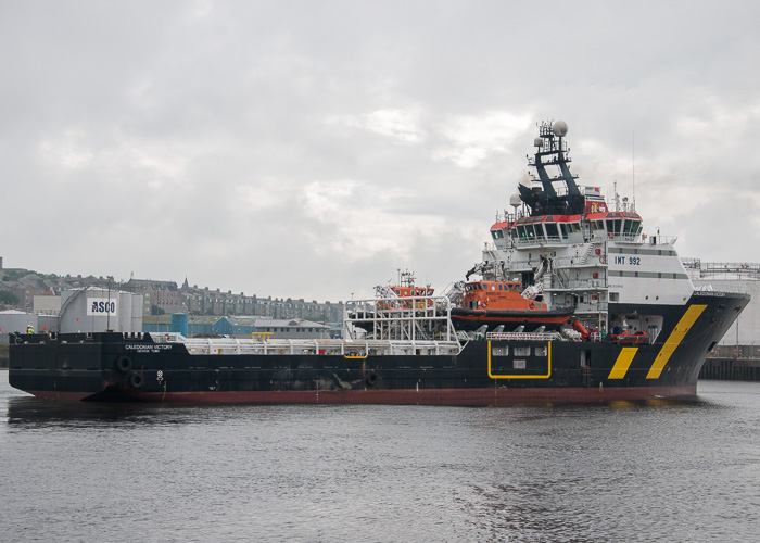 Photograph of the vessel  Caledonian Victory pictured arriving at Aberdeen on 10th June 2014