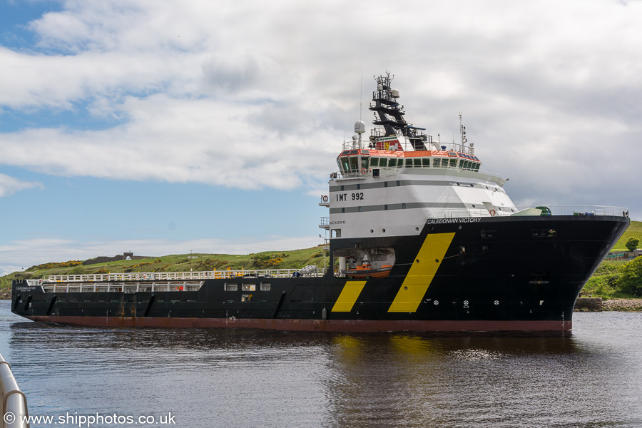 Photograph of the vessel  Caledonian Victory pictured arriving at Aberdeen on 28th May 2019
