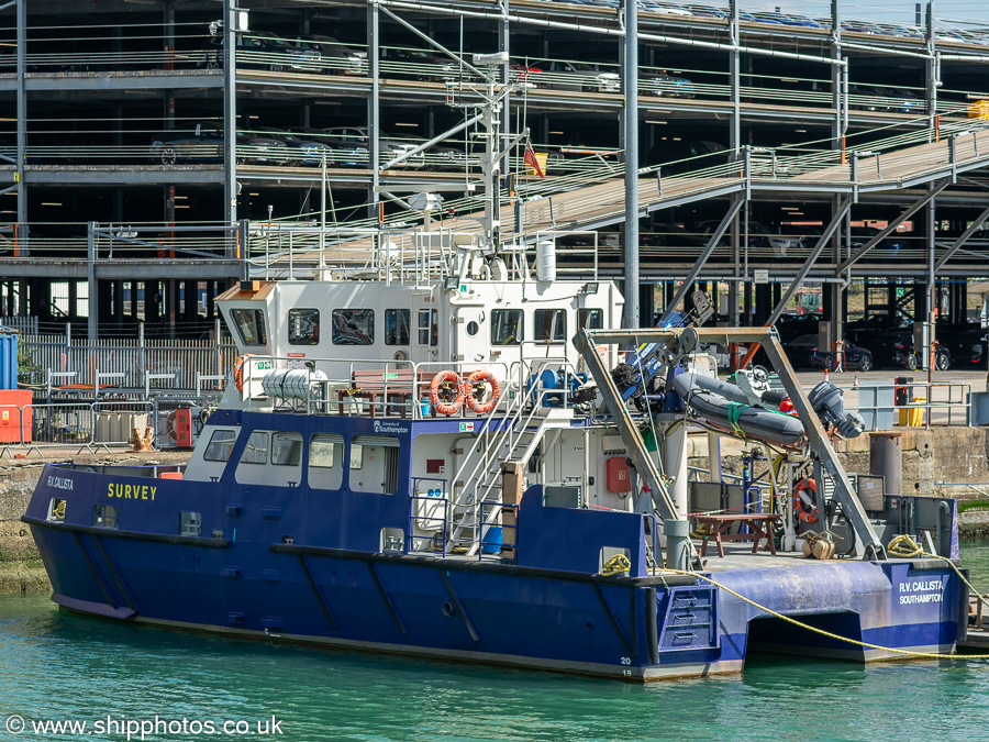 Photograph of the vessel rv Callista pictured in Empress Dock, Southampton on 20th April 2024