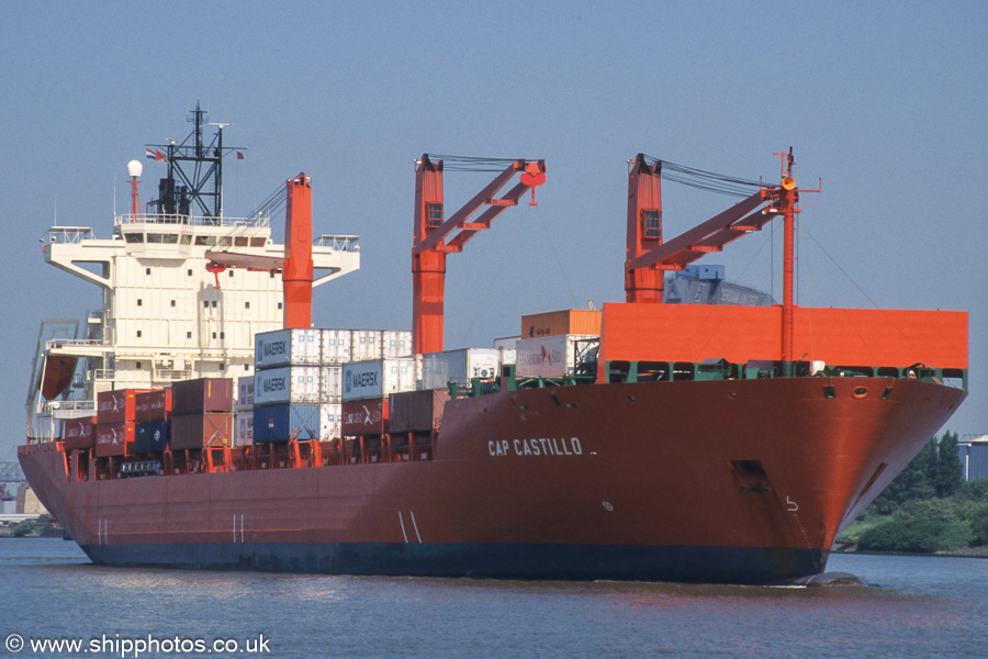 Photograph of the vessel  Cap Castillo pictured arriving in Eemhaven, Rotterdam on 17th June 2002