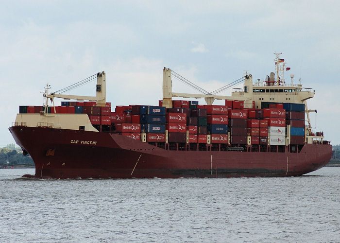 Photograph of the vessel  Cap Vincent pictured on the River Thames on 10th August 2006