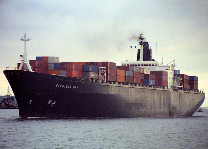 Photograph of the vessel  Cardigan Bay pictured approaching Southampton on 11th September 1988
