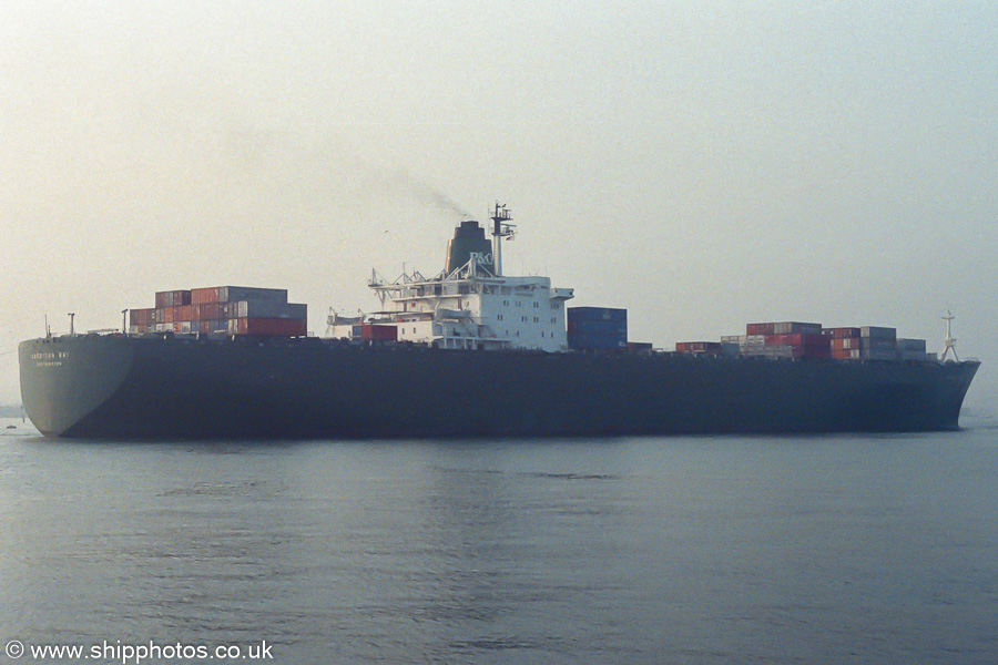 Photograph of the vessel  Cardigan Bay pictured arriving in Southampton on 3rd December 1989
