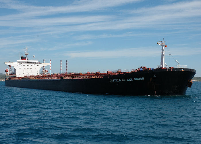 Photograph of the vessel  Castillo de San Jorge pictured at anchor in the Golf de Fos on 10th August 2008