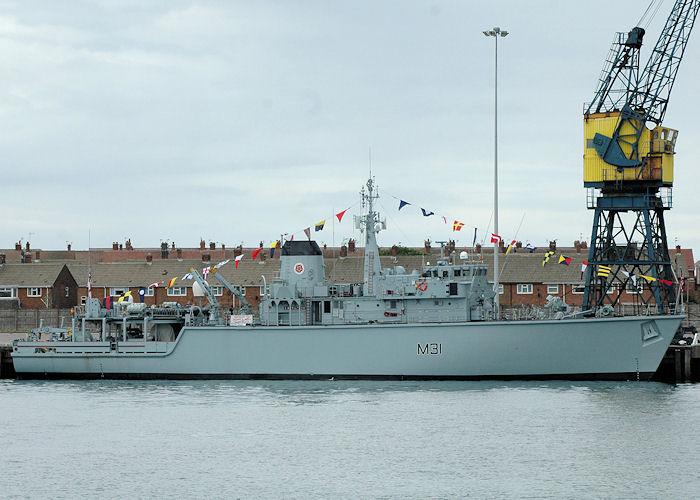 Photograph of the vessel HMS Cattistock pictured at the Tall Ship Races, Hartlepool on 7th August 2010