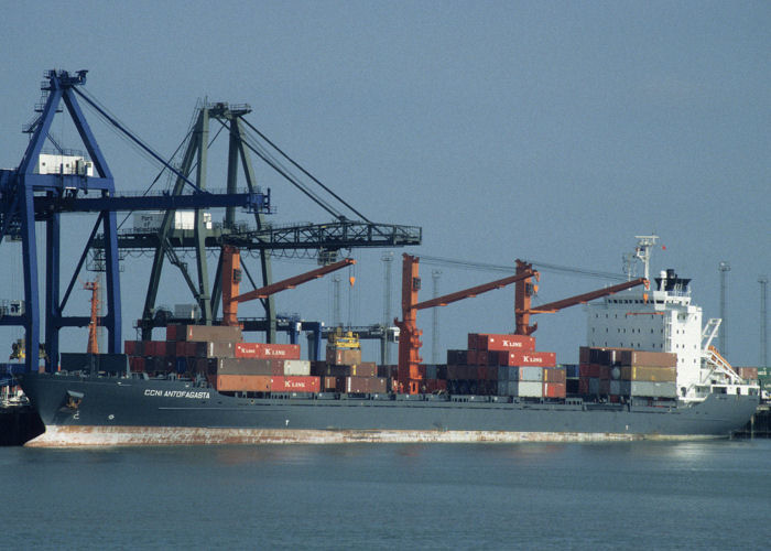 Photograph of the vessel  CCNI Antofagasta pictured in Felixstowe on 4th June 1997